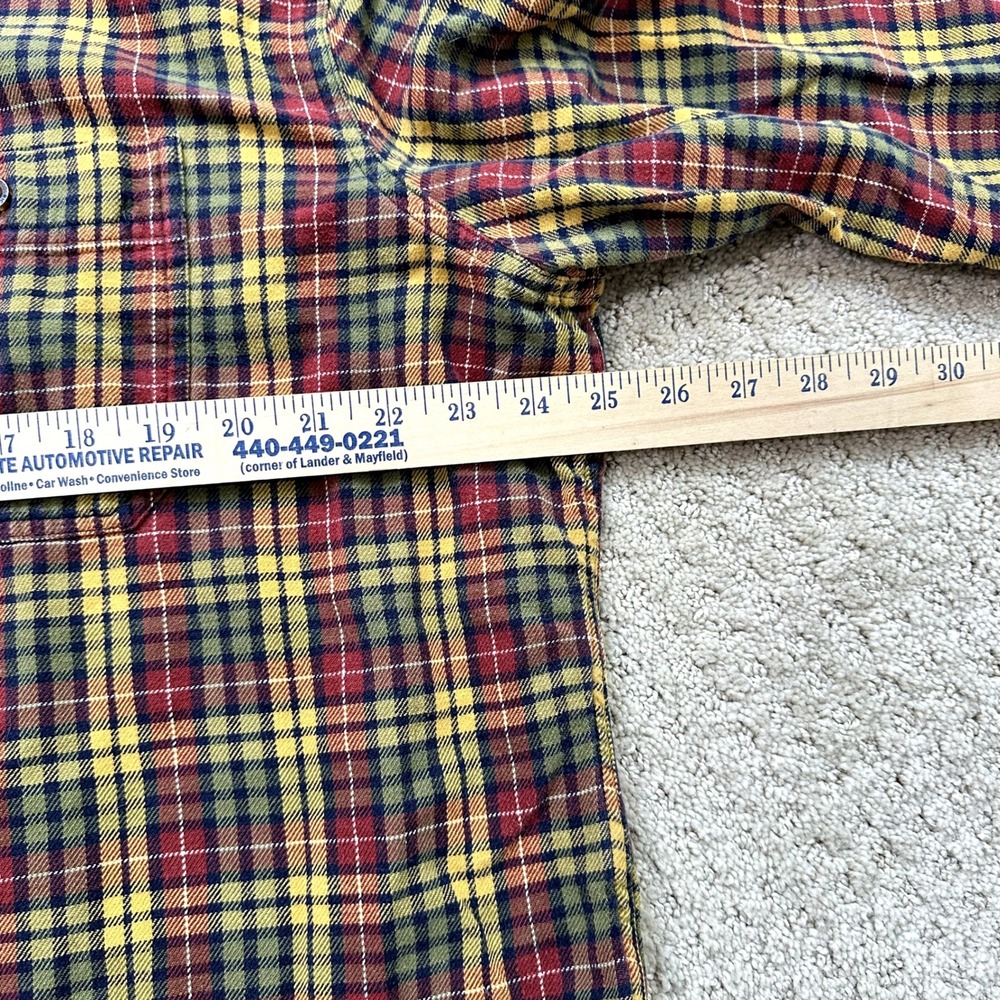 Woolrich Flannel Button Down Shirt Mens XL Plaid‎ Check Cotton Long Sleeve - Picture 5 of 6